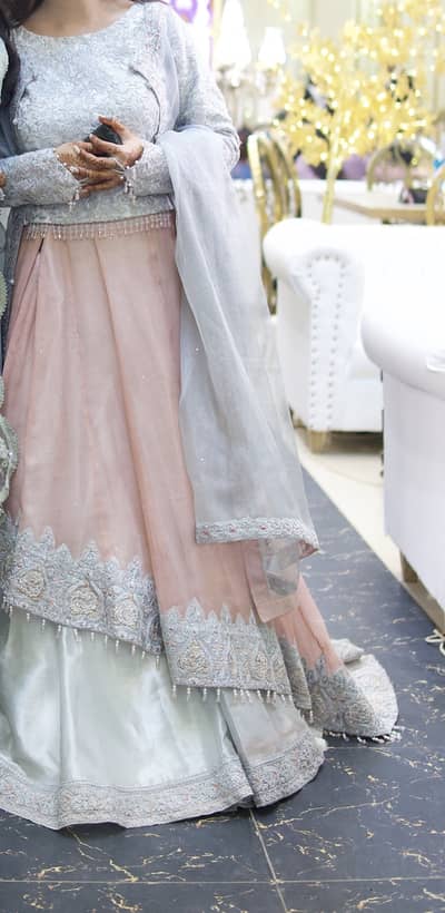 Lehenga choli with upper by Moazzam khan