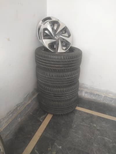 4 excellent condition tyres with jenion rims 16" size+cups
