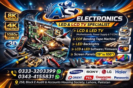 LCD LED TV Panels & Repair 10–100” | 2K 4K | COF