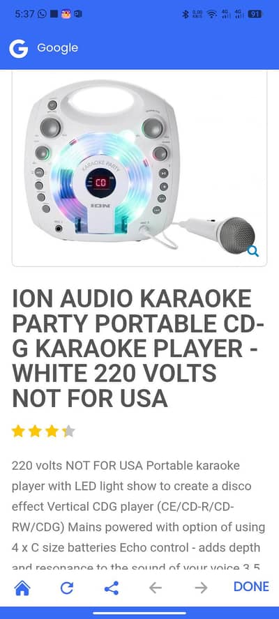 Ion Audio Karaoke Party portable player. 033 3319 87 93