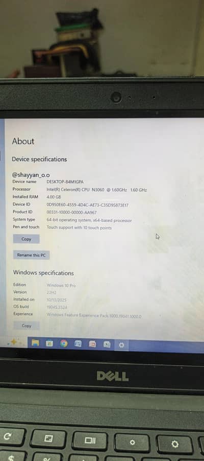 Dell Chromebook 4/16 Gb Touch screen