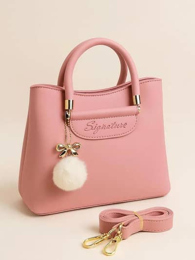 leather plain shoulder bag