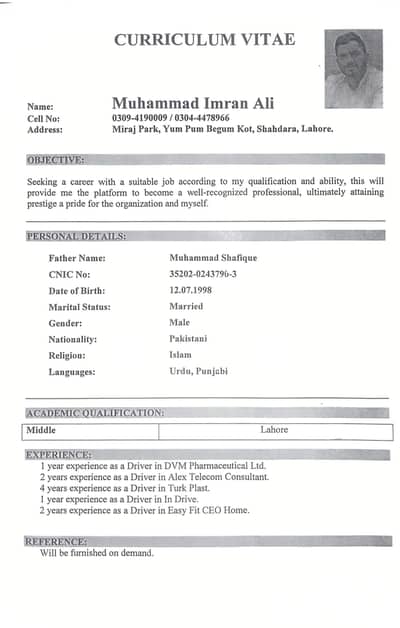 exactive travel house Driver and office duty 10 year experience