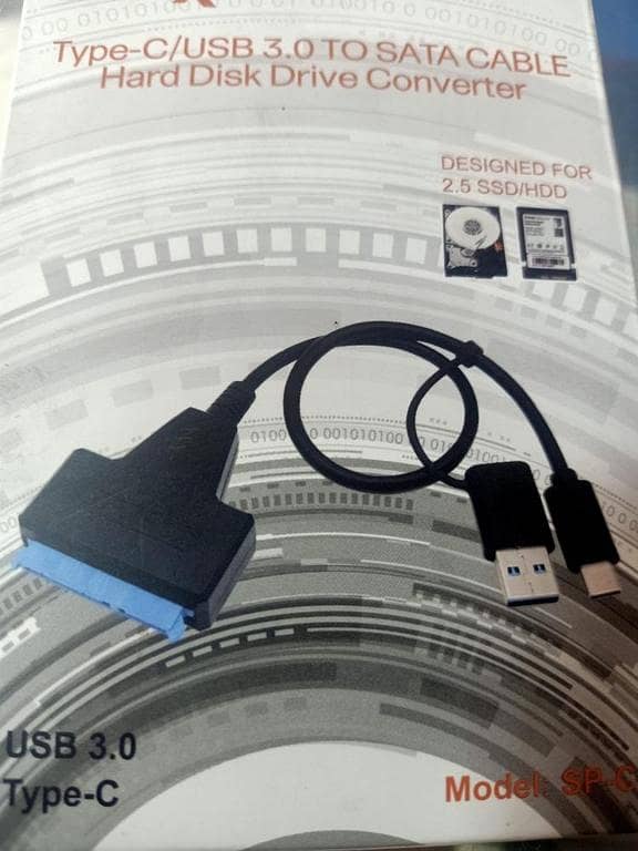 SATA TO Type C Or USB 3.0 2 in 1 External HDD Or SSD Adapter . . .