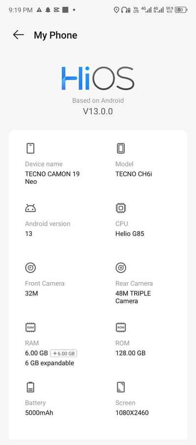 tecno comon 19 neo
