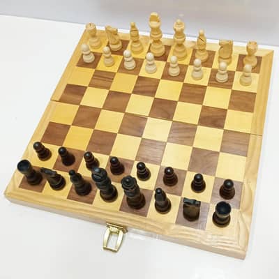 Dario German Wooden Chess Set with Folding Board and Storage Box
