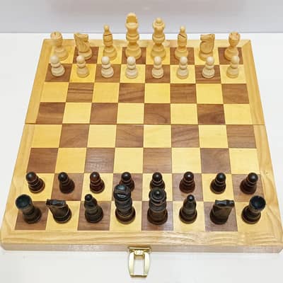 Dario German Wooden Chess Set with Folding Board and Storage Box