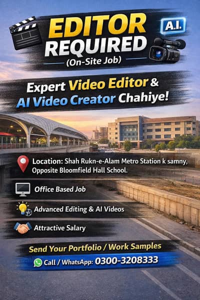 Professional Video Editor & AI Video Creator Required