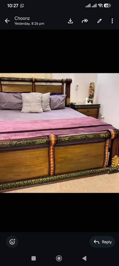 Premium 7-Piece Hand-Carved Shisham Wood Bedroom Set (King Size)