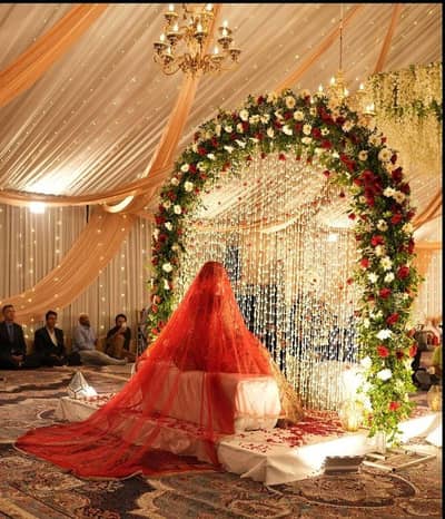 MEHROON BRIDAL VEIL
