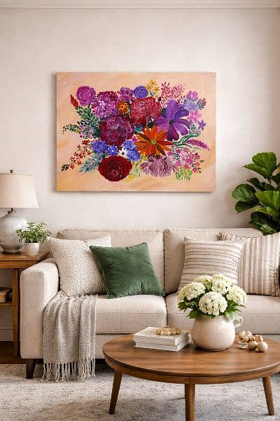 floral acrylic painting