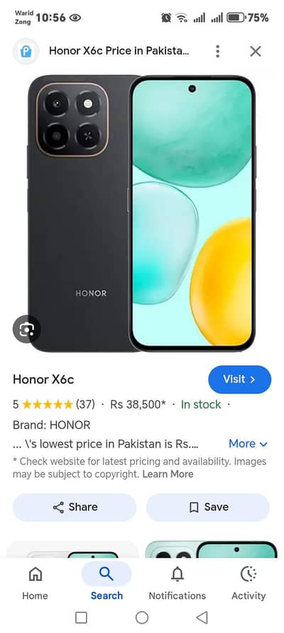 honor x6c 40 day used