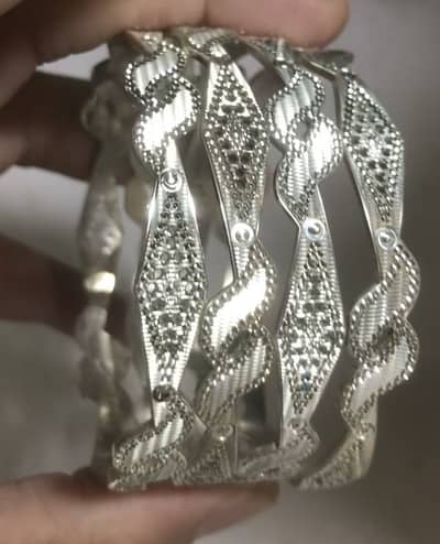 925 Silver CNC Diamond cutting Bangles