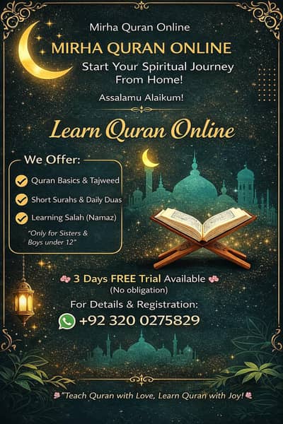 ONLINE QURAN TEACHING FOR FEMALES AND KIDS