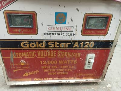Gold Star 12000w only six months use  UTOMATIC VOLTAGE STABILIZER