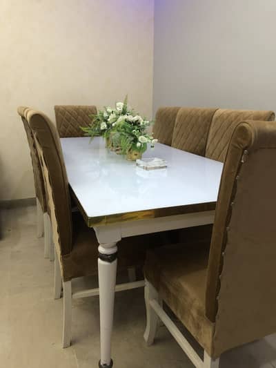 Eight chairs dining table for sale