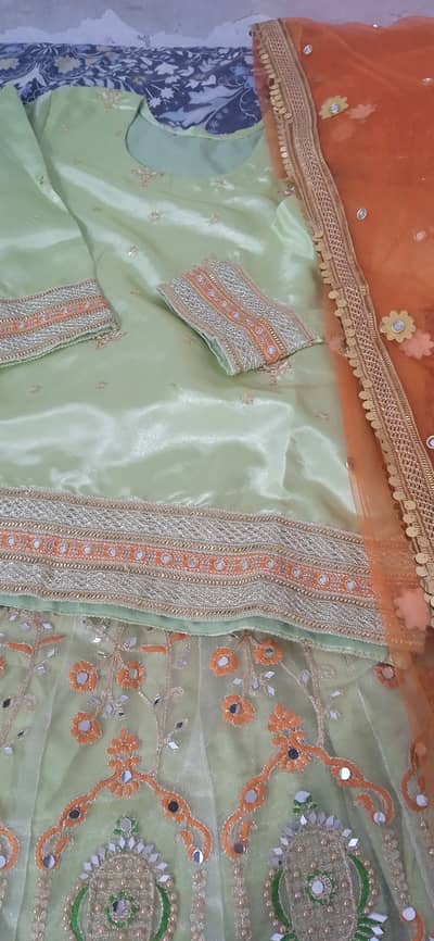 2 Langha colour c green 3pc +3pc