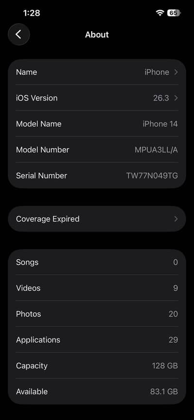 iPhone 14 128GB Midnight Black