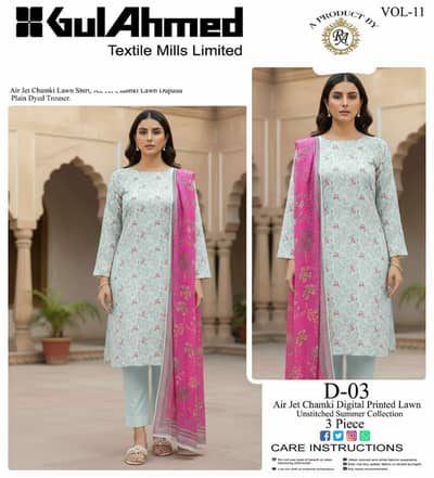Gul Ahmad Lawn chamki digital print