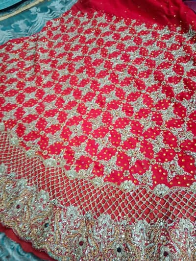 bridal lehanga with short peplum, fresh condition