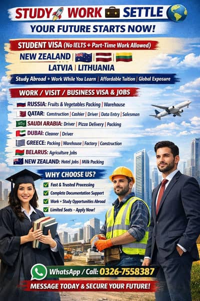 Work visa study Visa – New Zealand, Latvia, Lithuania,Qater