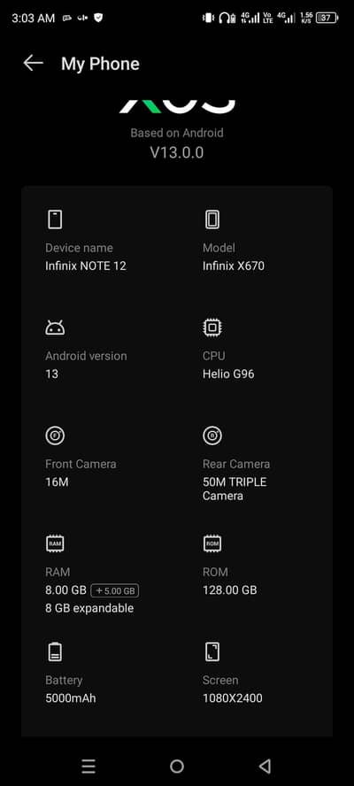  Infinix Note 12 – 8GB RAM – 128GB