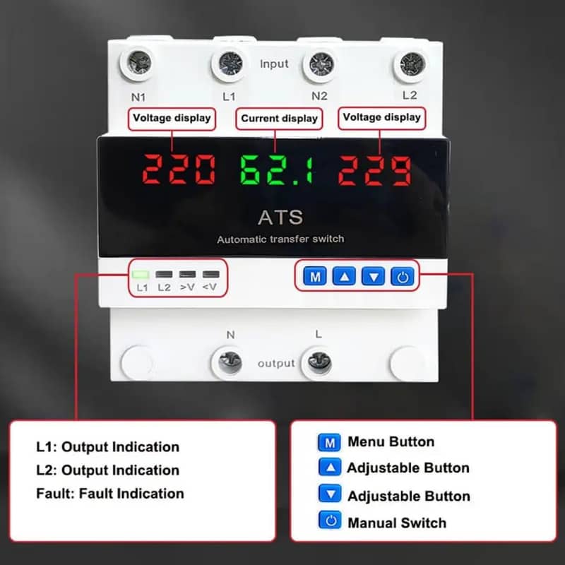 Automatic Transfer Switch for Single phase 3 phase voltage protecter 7
