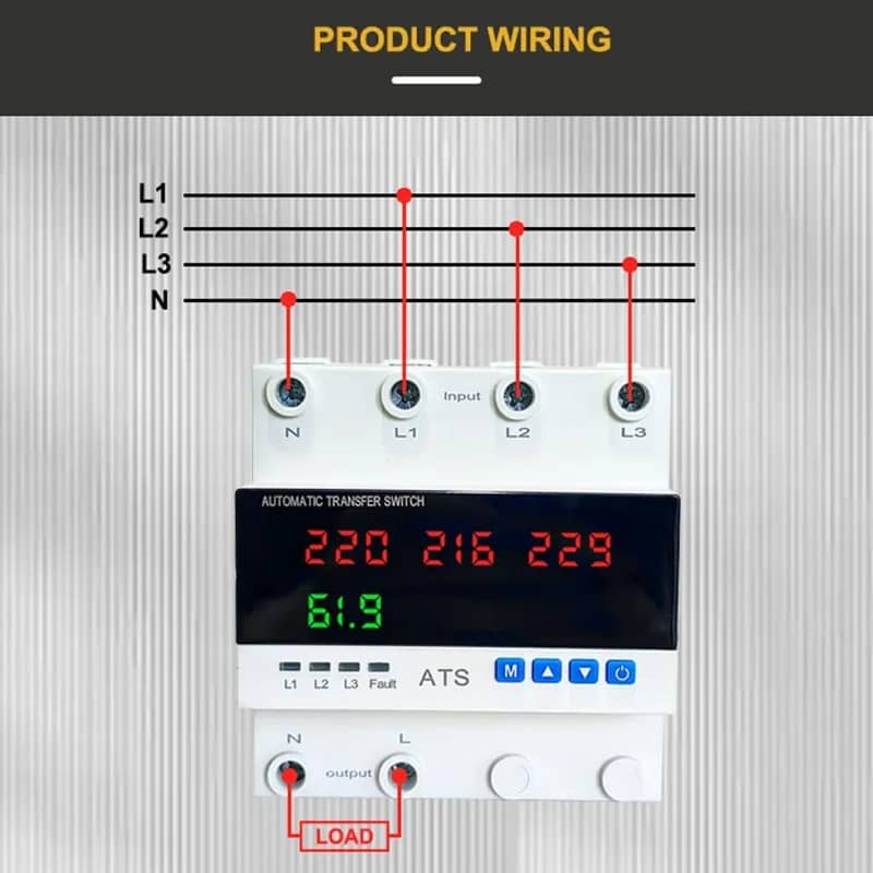 Automatic Transfer Switch for Single phase 3 phase voltage protecter 9