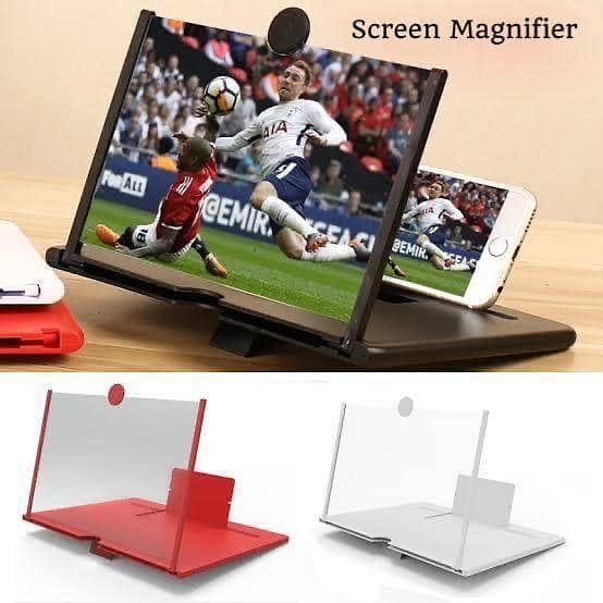 F3 3D Mobile Screen Magnifier & Foldable Stand - HD Video Amplifier for Smartphone - Eye Protection Movie Magnifier - Portable Desktop Bracket for Movies & Gaming - Universal Phone Holder