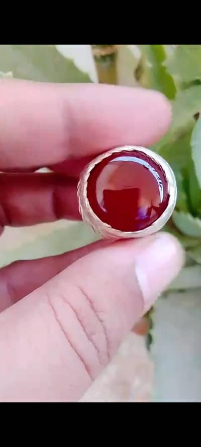 Yemeni Natural  Aqeeq Heavy Chandy Ring