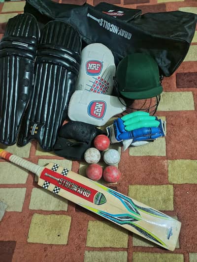 Hard ball cricket kit complete.
