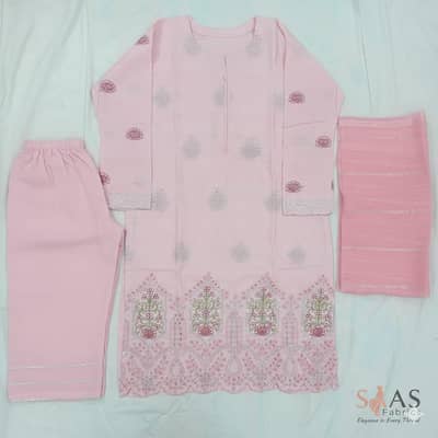 Self cotton embroidery dresses