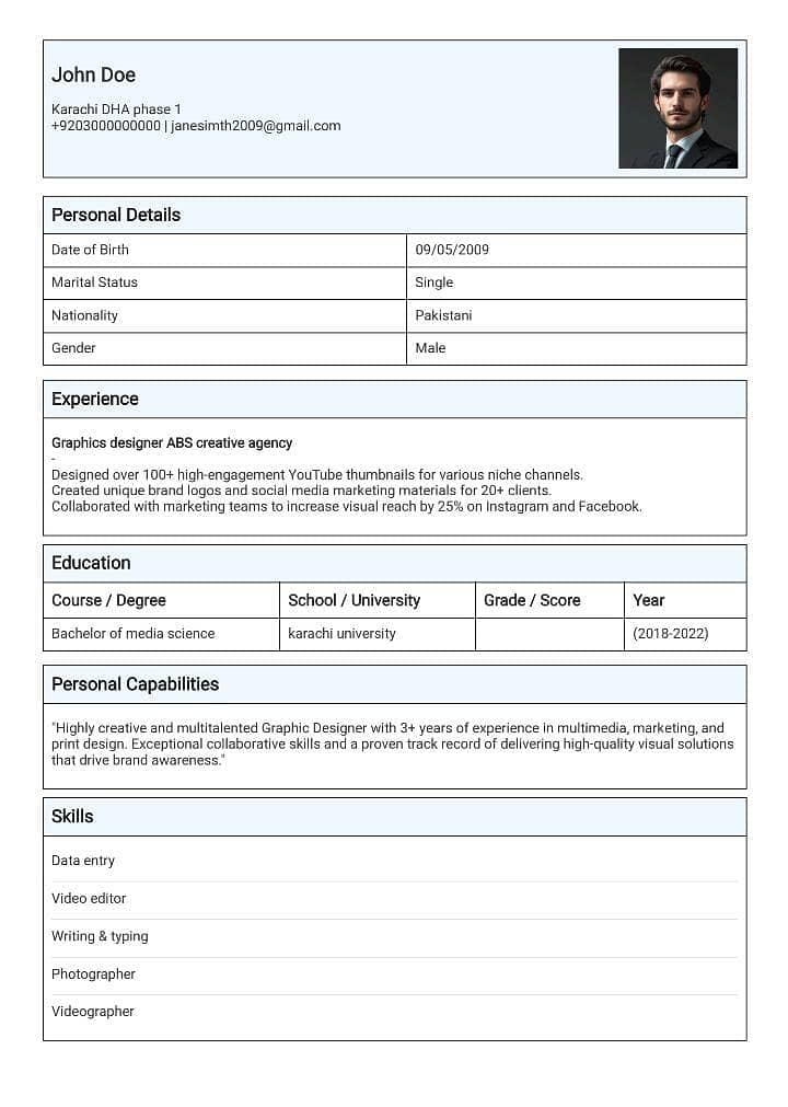 Professional CV Maker 2