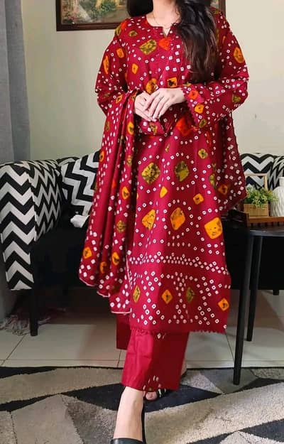 Chunri Style 3 PC Printed Embroidery Article