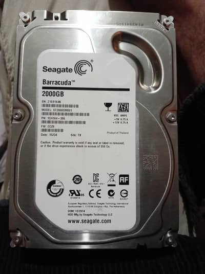 2TB HDD Seagate Baraccuda 100% health