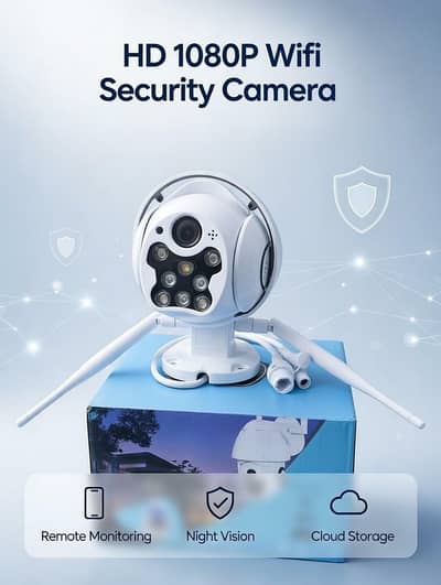 Auto Tracking Outdoor PTZ IP Camera 1080P WiFi Speed and 8PCS LED