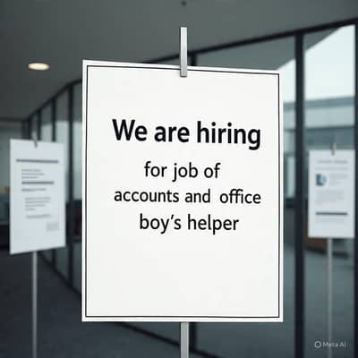 For Accounts (Data Entry) & Office Boy (Office Cleaning)