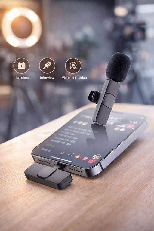 K8 Wireless Clip-On Microphone, 2.4GHz