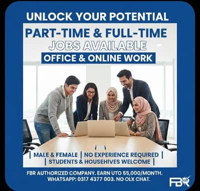 full time part time online office work available
