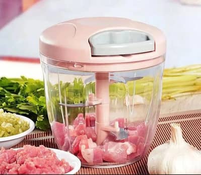 Manual food chopper with 5 sharp stainless steel blades