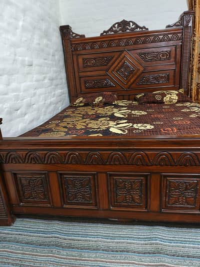 King Bed with Mattress and side table