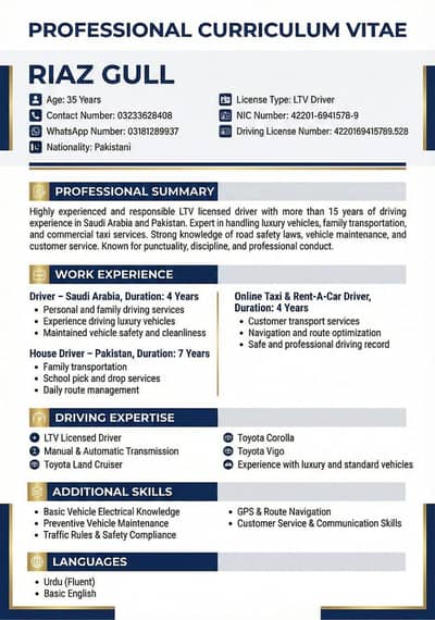 driver job ki need hai