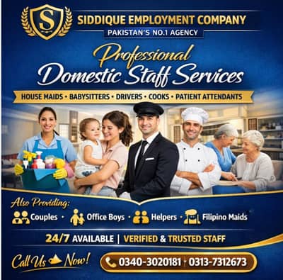 Maids / House Maids / Chef / House Cook / Baby Sitter Driver available