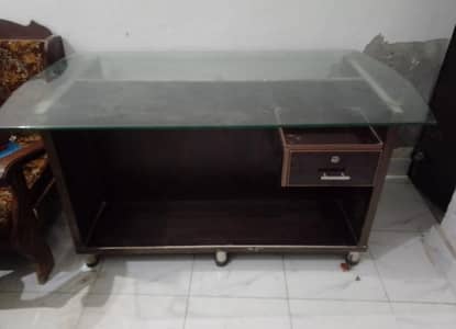Table for office with glass best condition