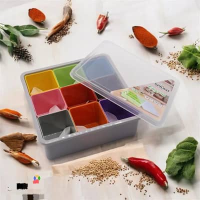 Spice/condiments box 9 compartment with spoon in each portion