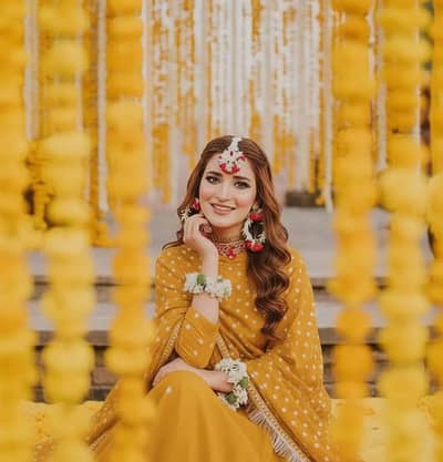 Stylish 3 Pcs Women's Stitched Embroidered  Silk Maxi Suit in Yellow