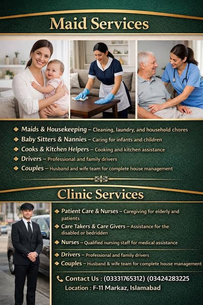 Maid services and clinic services