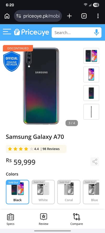 samsung a70 for sale 6/128