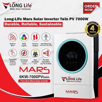 Long Life Mars Twin 6KW Hybrid Solar Inverter – Excellent Condition