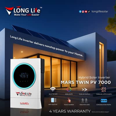 Long Life Mars Twin 6KW Hybrid Solar Inverter – Excellent Condition